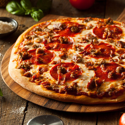 Our homemade traditional thin crust is baked to a crisp golden brown with your choice of toppings. Available in 12”, 14” and 16”. RJ’s On the Lake is full-service restaurant located on beautiful Sand Lake with award-winning pizza.